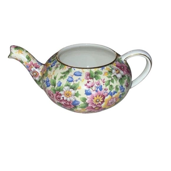 Vintage Royal Winton Grimwades England SUMMERTIME Chintz Round Small Teapot - Picture 1 of 8